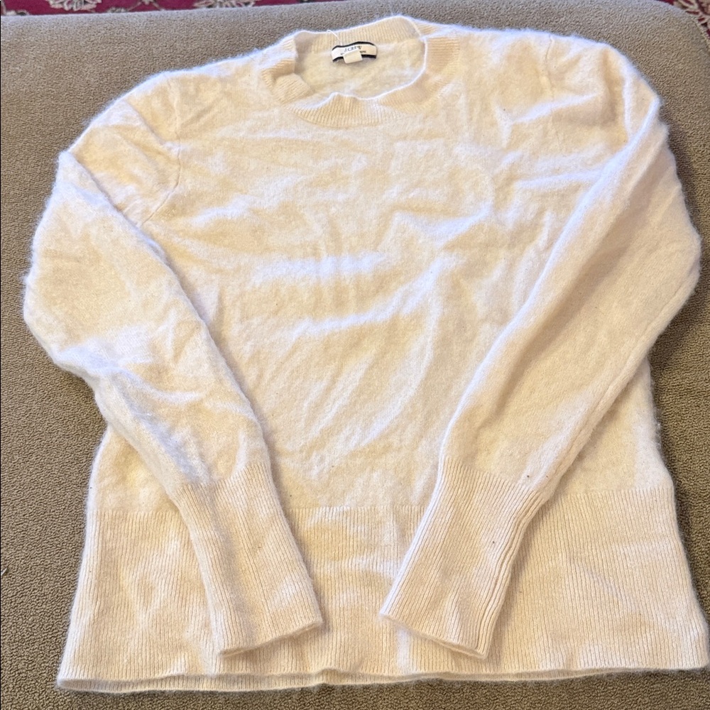 J Crew 100% Cashmere Sweater Size Small Cream Ivory (TD)